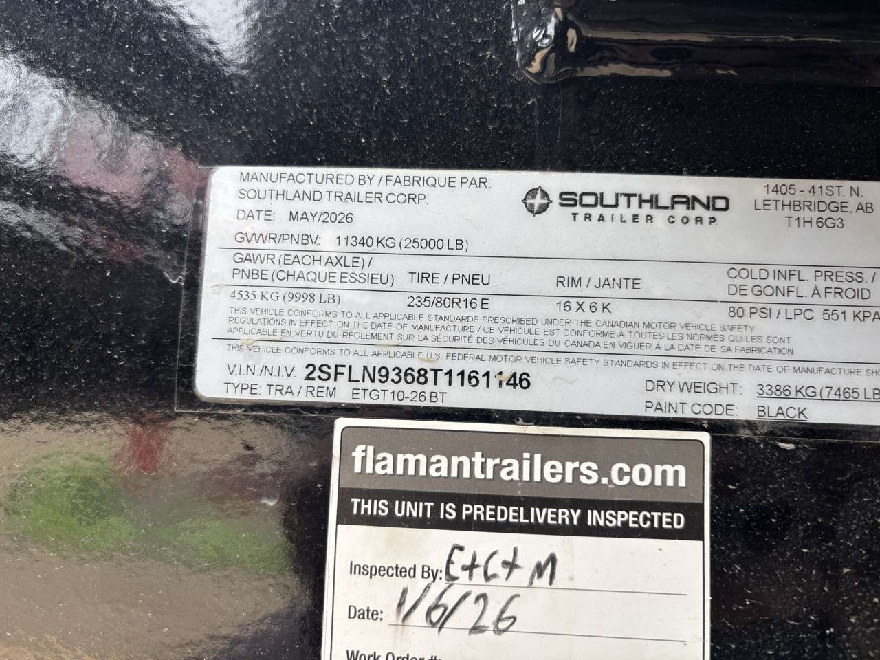 2026 Southland 26' + 6' BTGN Flat Deck Tandem 10K Trailer