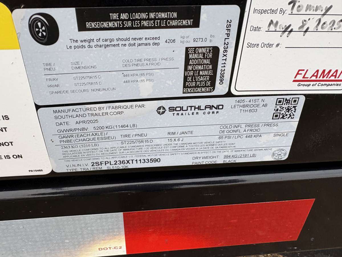 2026 Southland 5' x 10' Dump Trailer