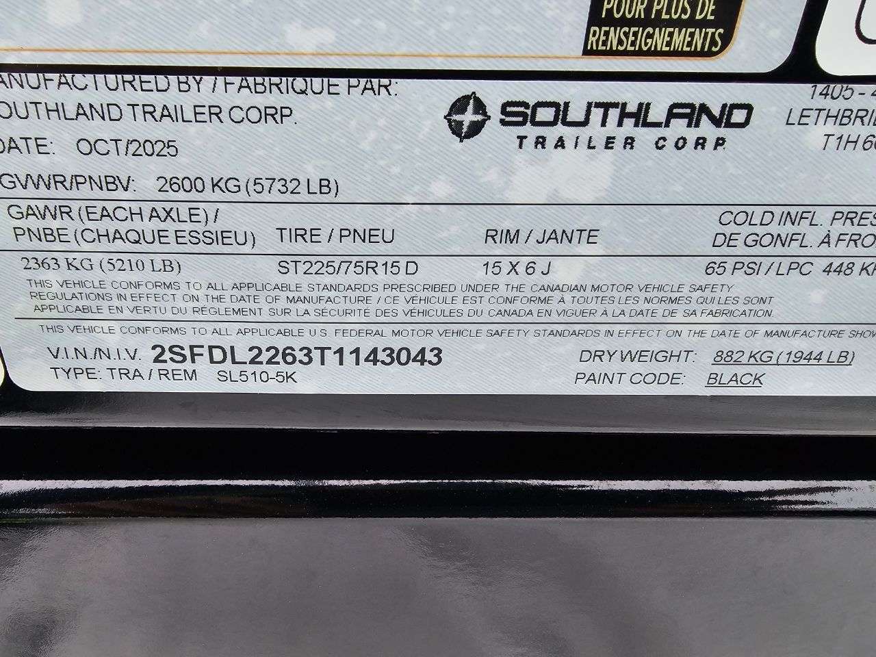 2026 Southland 5K 5' x 10' Dump Trailer
