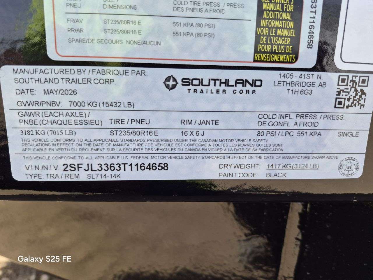 2026 Southland 7' x 14' Dump TA 7000 Trailer