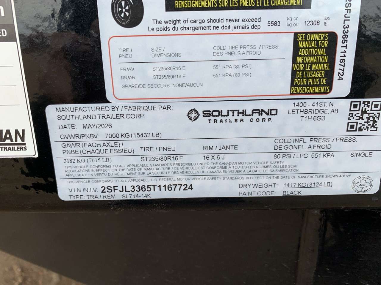 2026 Southland 7' x 14' Dump Tandem 7K Trailer