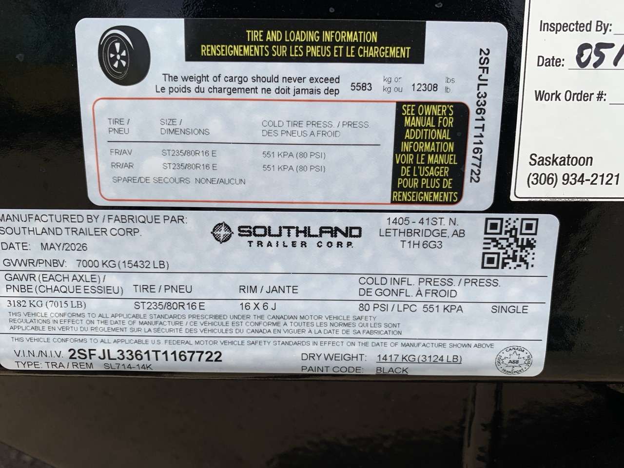 2026 Southland 7' x 14' Dump Tandem 7K Trailer