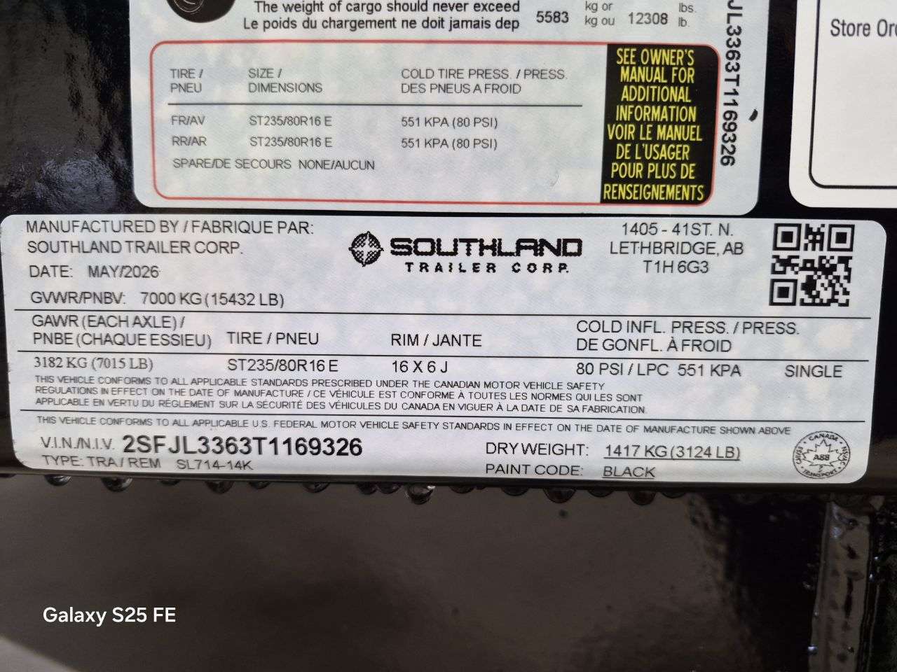 2026 Southland 7' x 14' Dump Tandem 7K Trailer