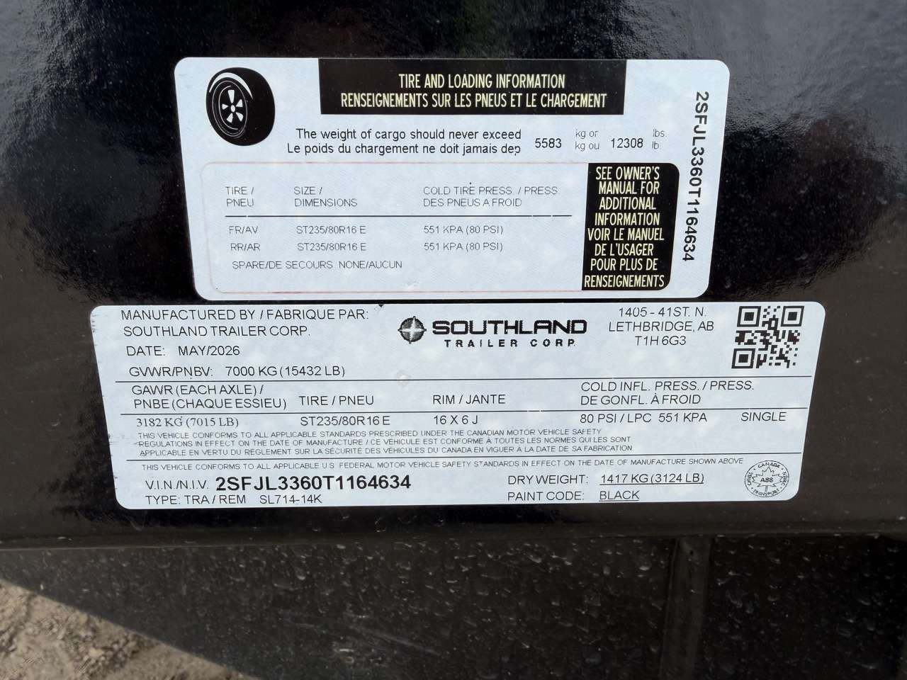 2026 Southland 7' x 14' Dump Tandem 7K Trailer