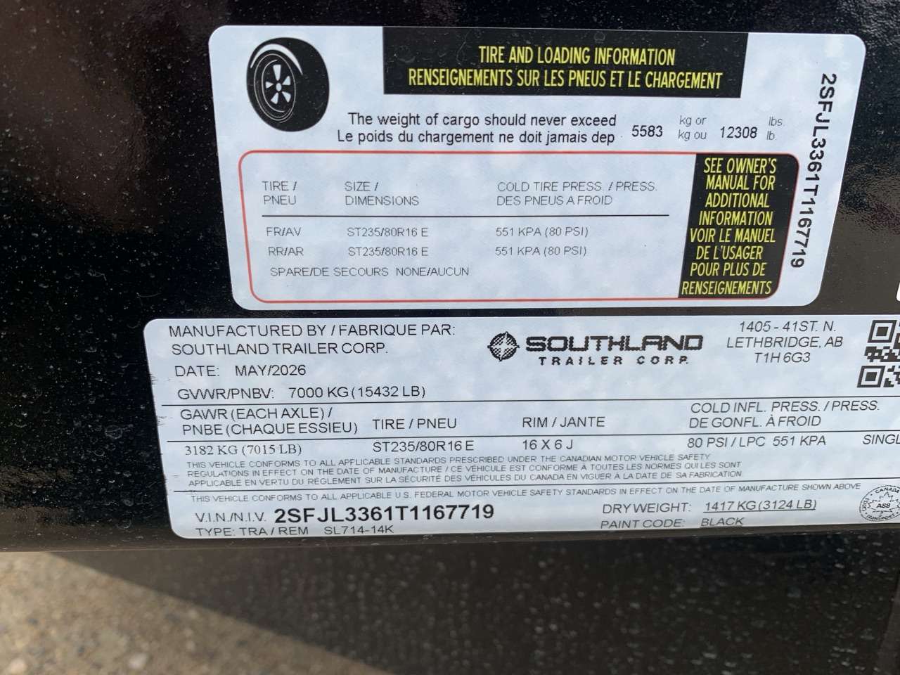 2026 Southland 7' x 14' Dump Tandem 7K Trailer