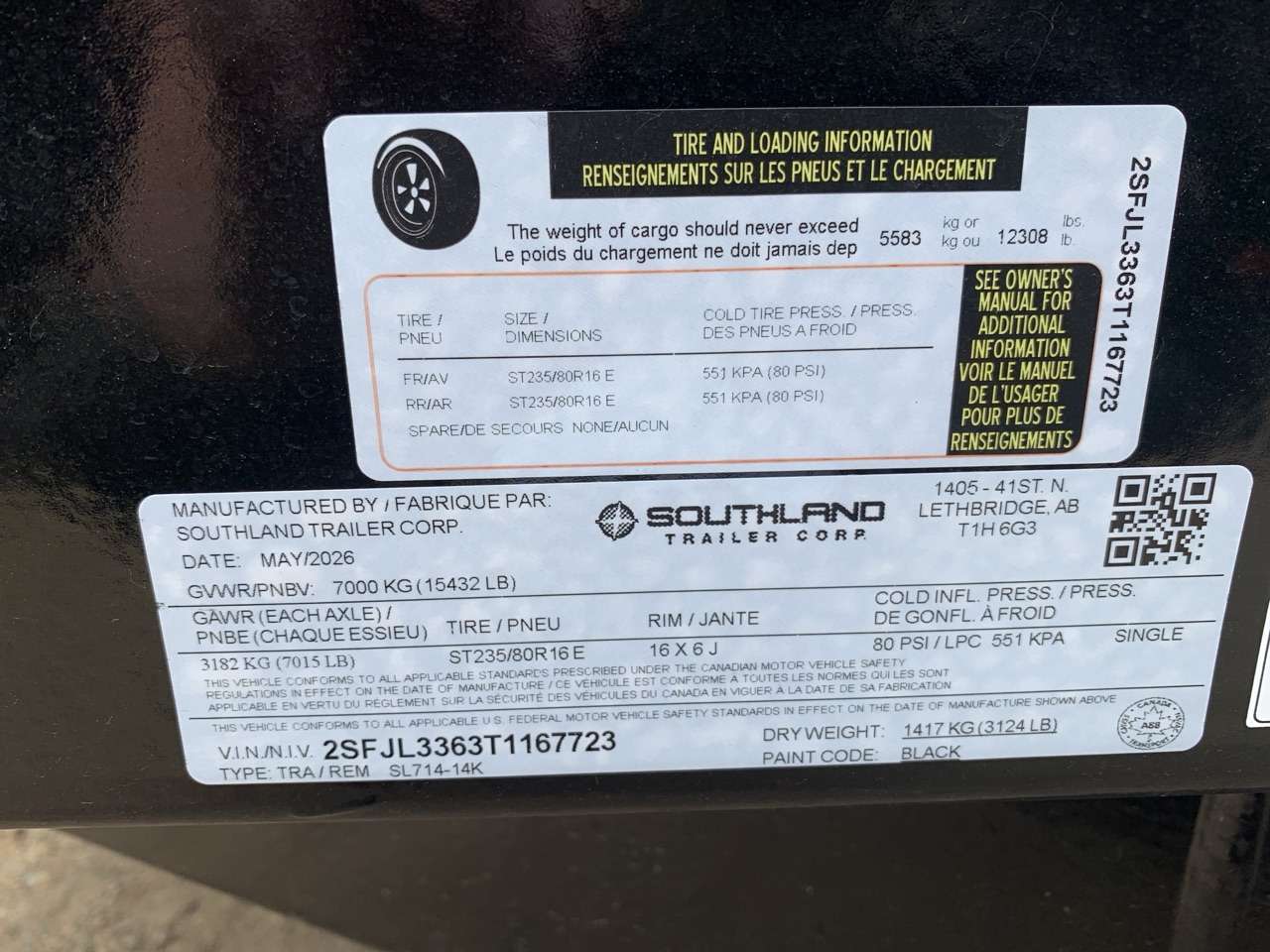 2026 Southland 7' x 14' Dump Tandem 7K Trailer