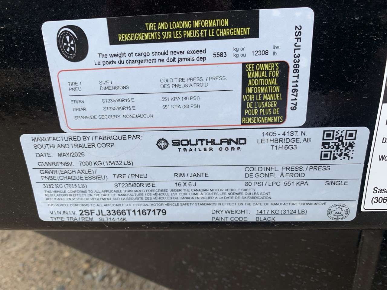 2026 Southland 7' x 14' Dump Tandem 7K Trailer