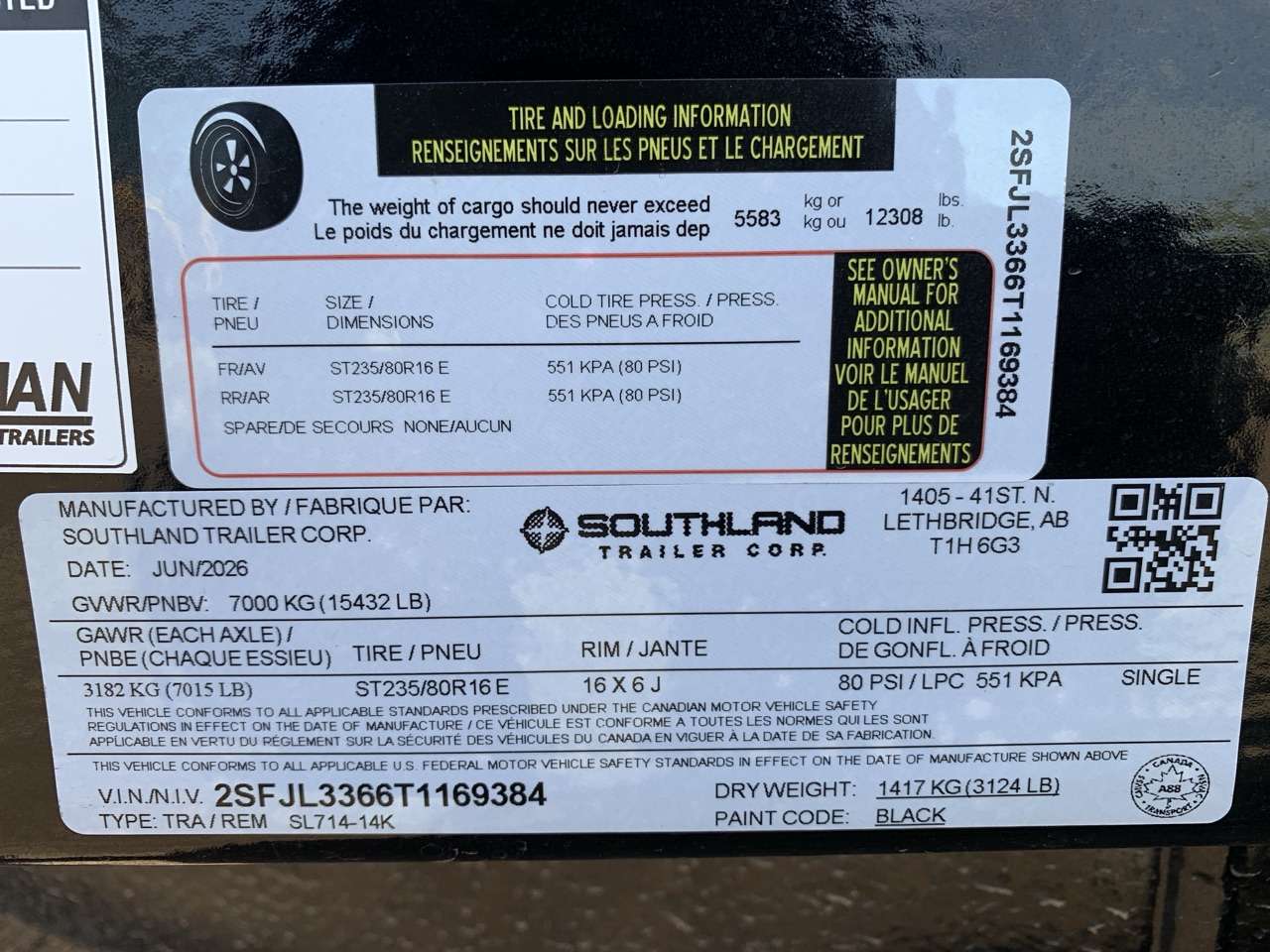2026 Southland 7' x 14' Dump Tandem 7K Trailer