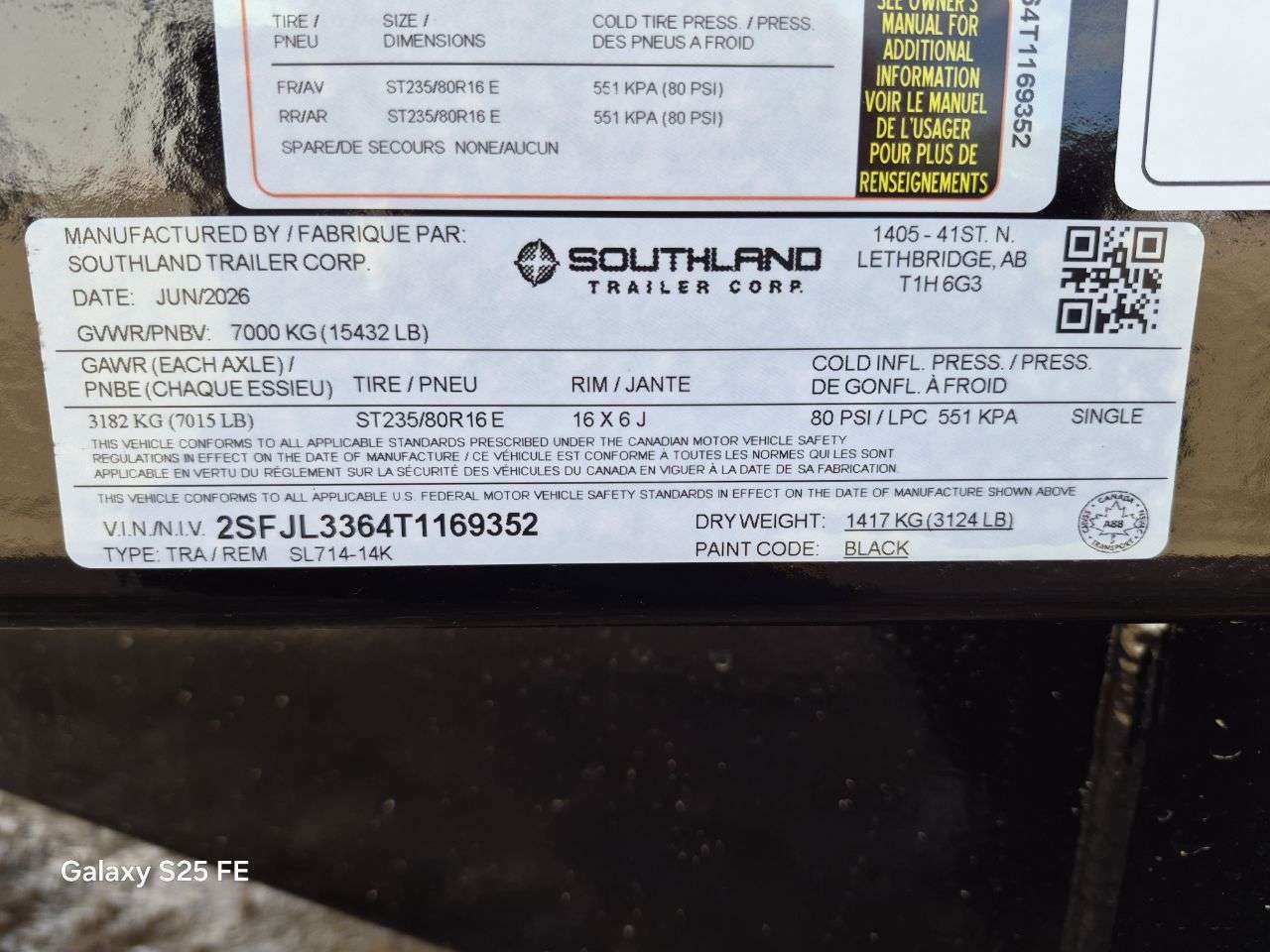 2026 Southland 7' x 14' Dump Tandem 7K Trailer