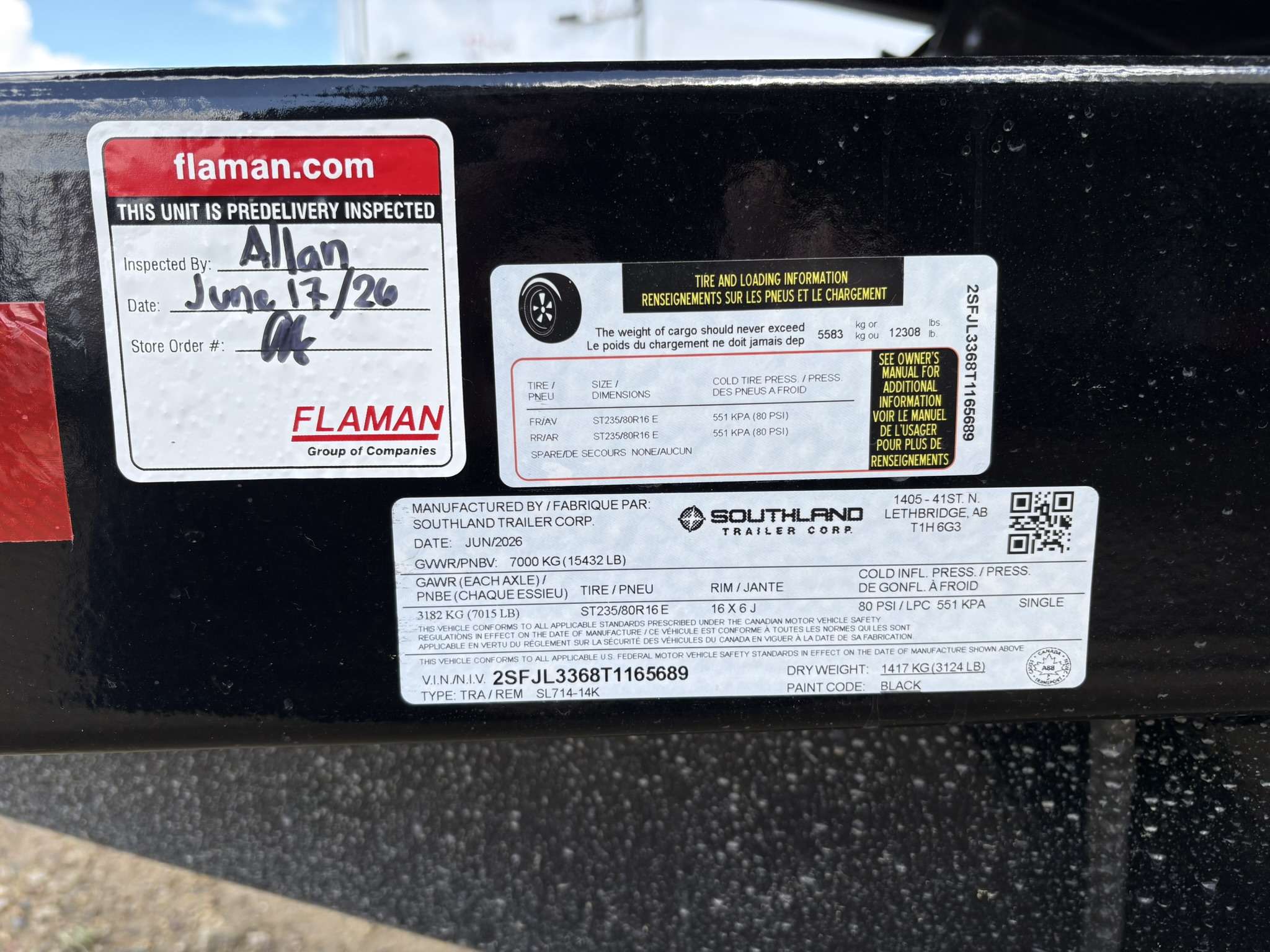 2026 Southland 7' x 14' Dump Tandem 7K Trailer