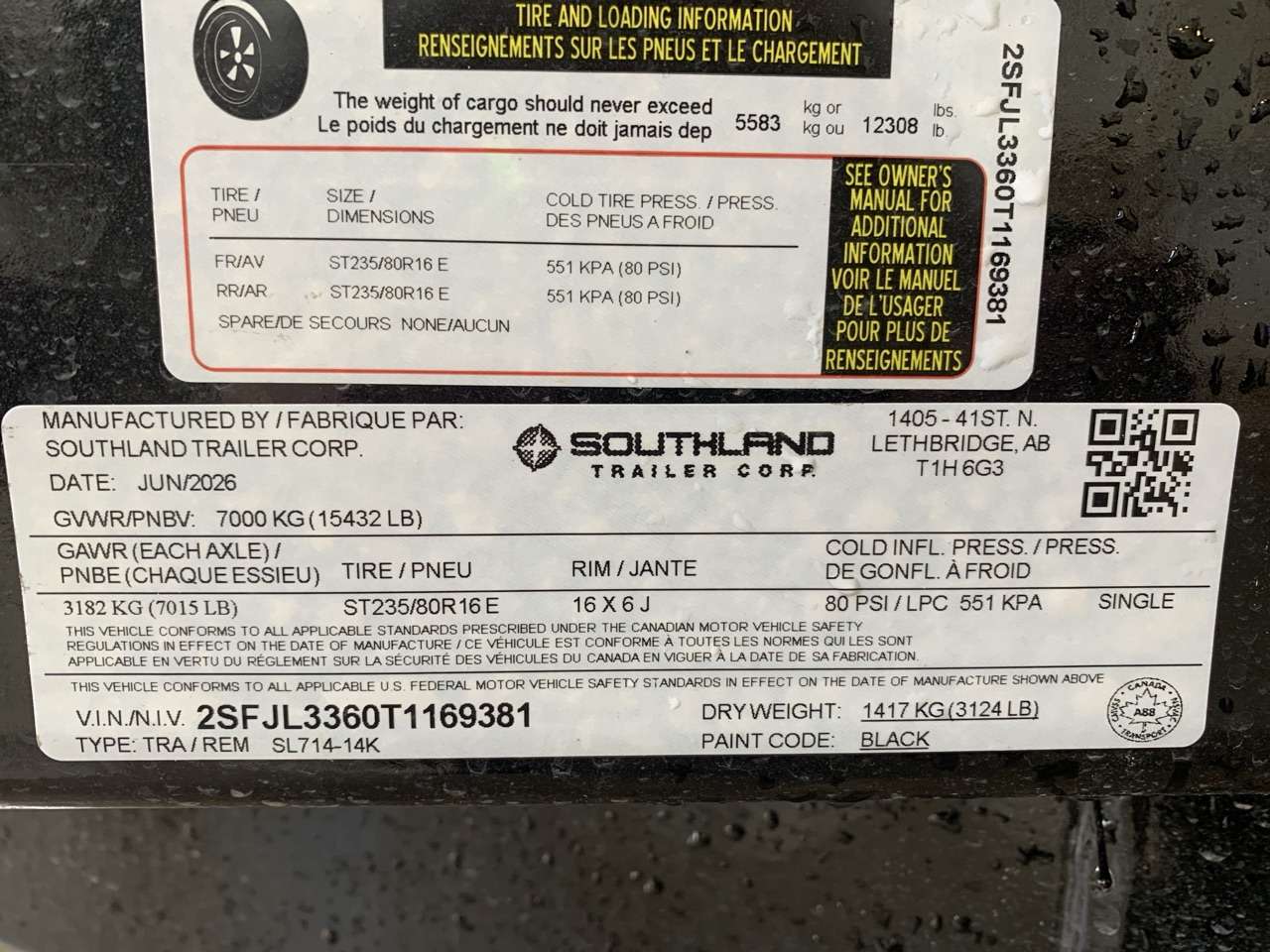 2026 Southland 7' x 14' Dump Tandem 7K Trailer