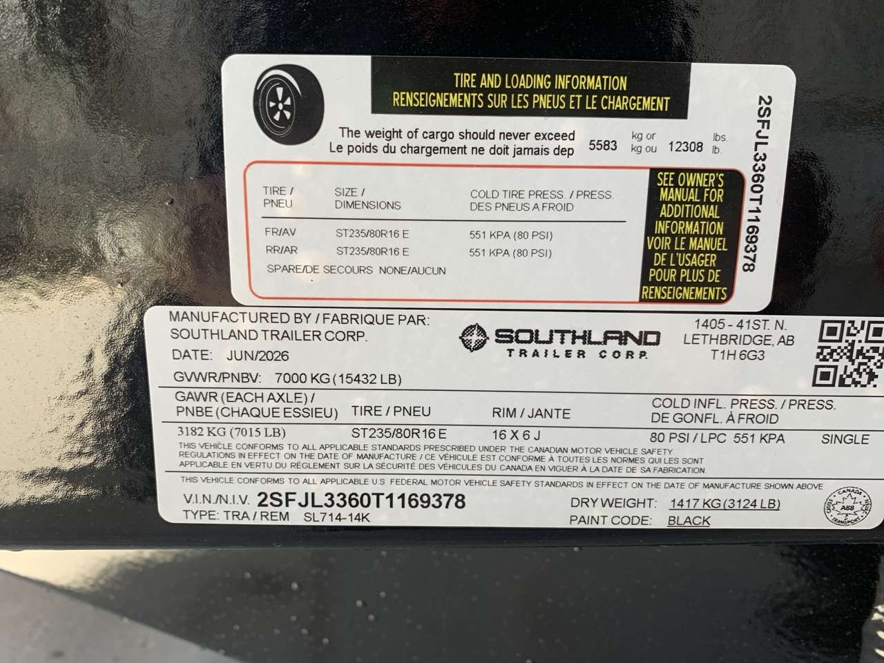 2026 Southland 7' x 14' Dump Tandem 7K Trailer