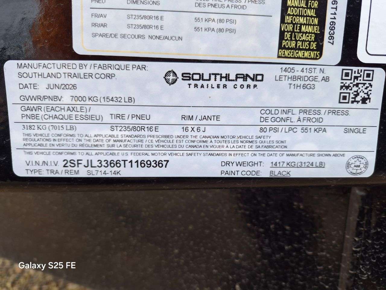 2026 Southland 7' x 14' Dump Tandem 7K Trailer