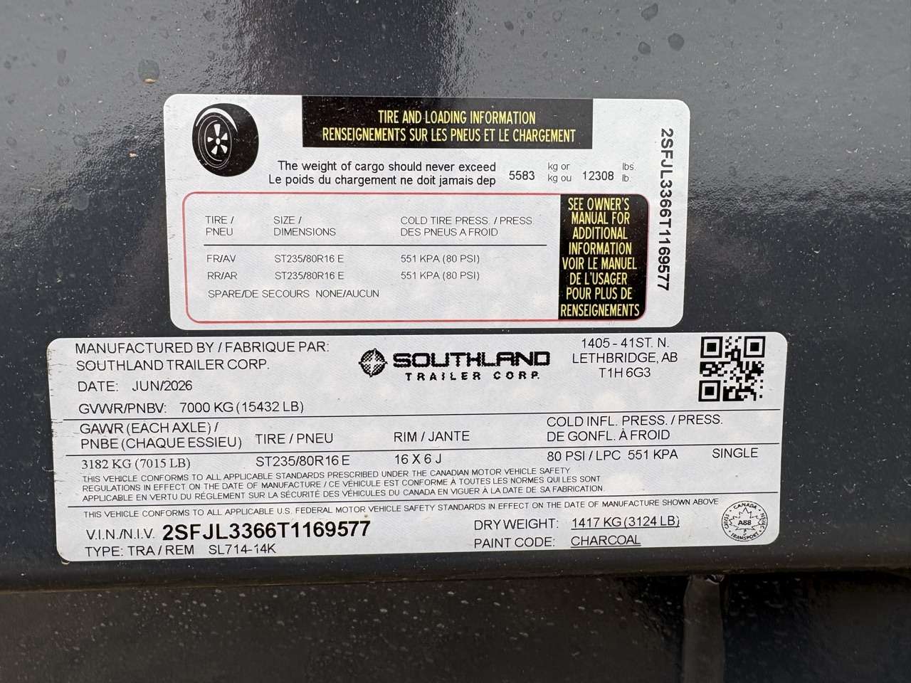 2026 Southland 7' x 14' Dump Tandem 7K Trailer