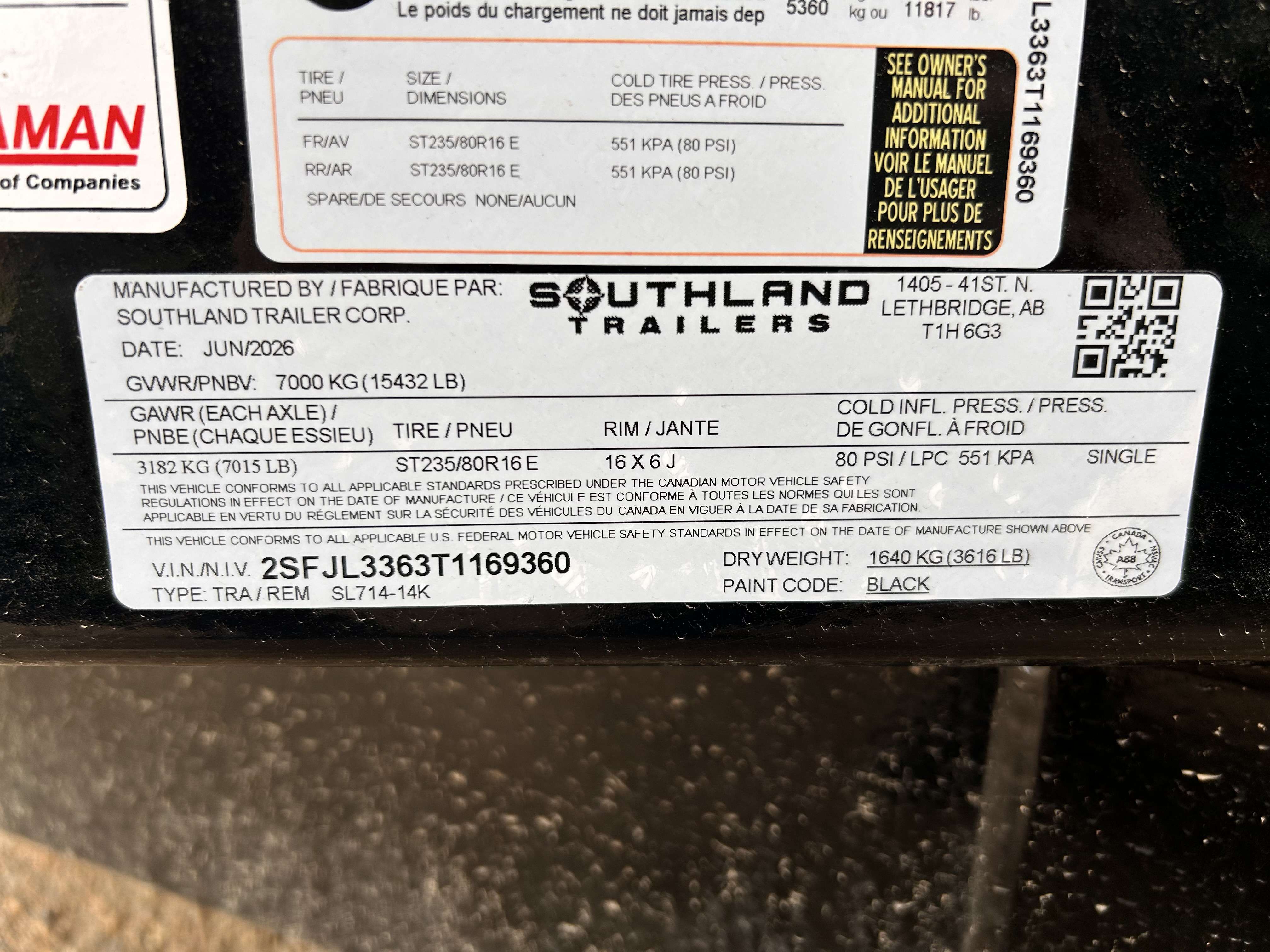 2026 Southland 7' x 14' Dump Tandem 7K Trailer