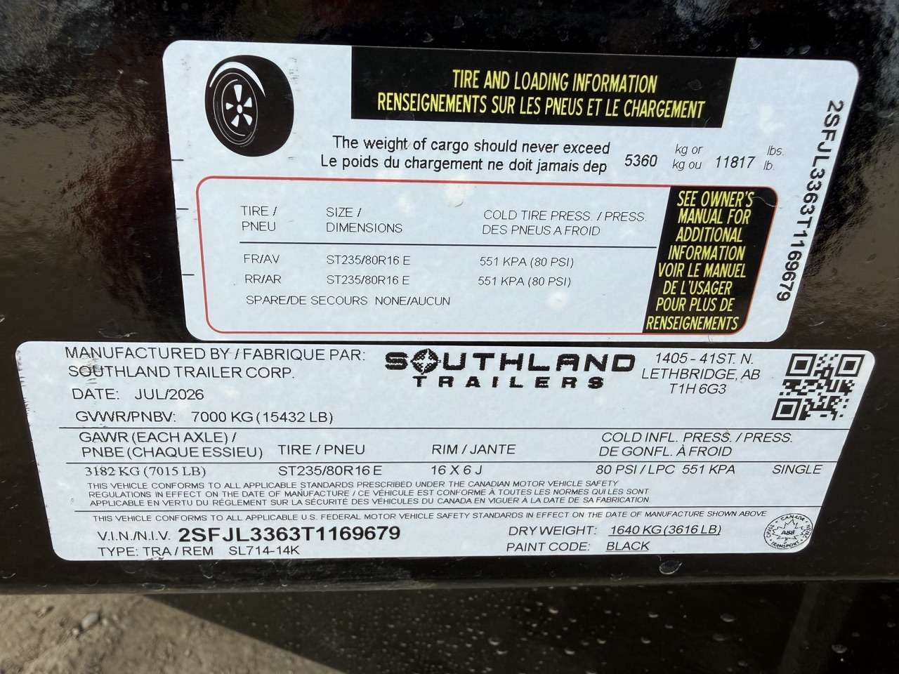 2026 Southland 7' x 14' Dump Tandem 7K Trailer
