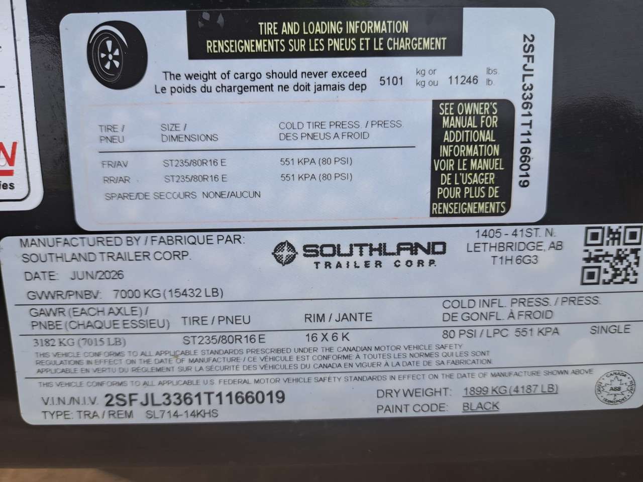 2026 Southland 7' x 14' High Side Dump Tandem 7K Trailer