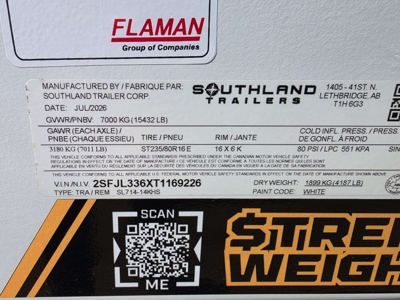 2026 Southland 7' x 14' High Side Dump Tandem 7K Trailer