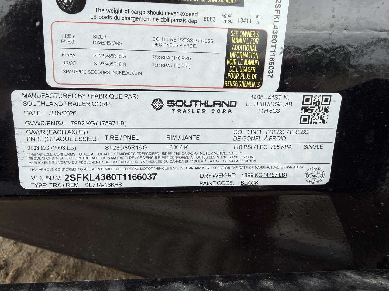 2026 Southland 7' x 14' High Side Dump Tandem 8K Trailer