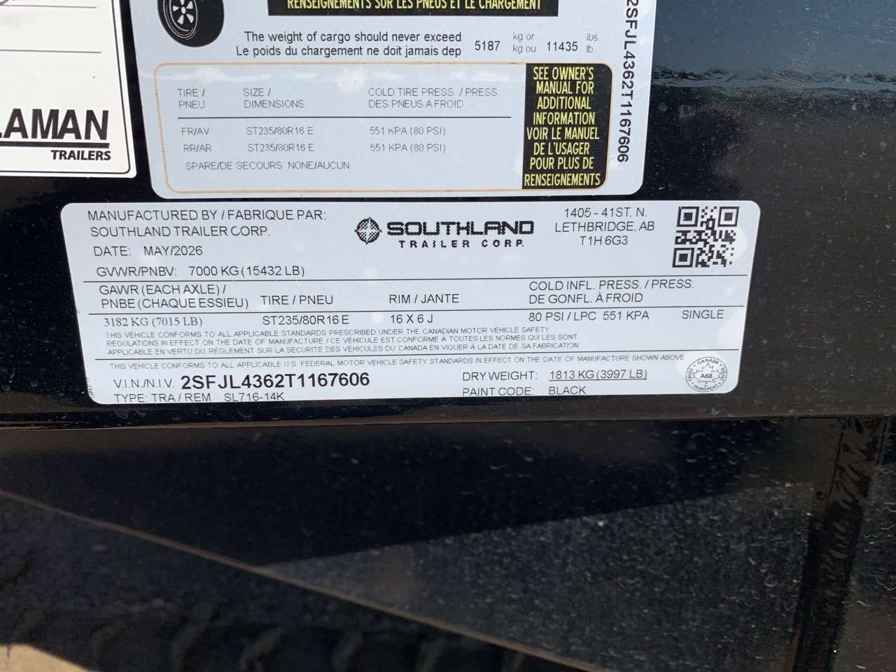 2026 Southland 7' x 16' Dump Tandem 7K Trailer