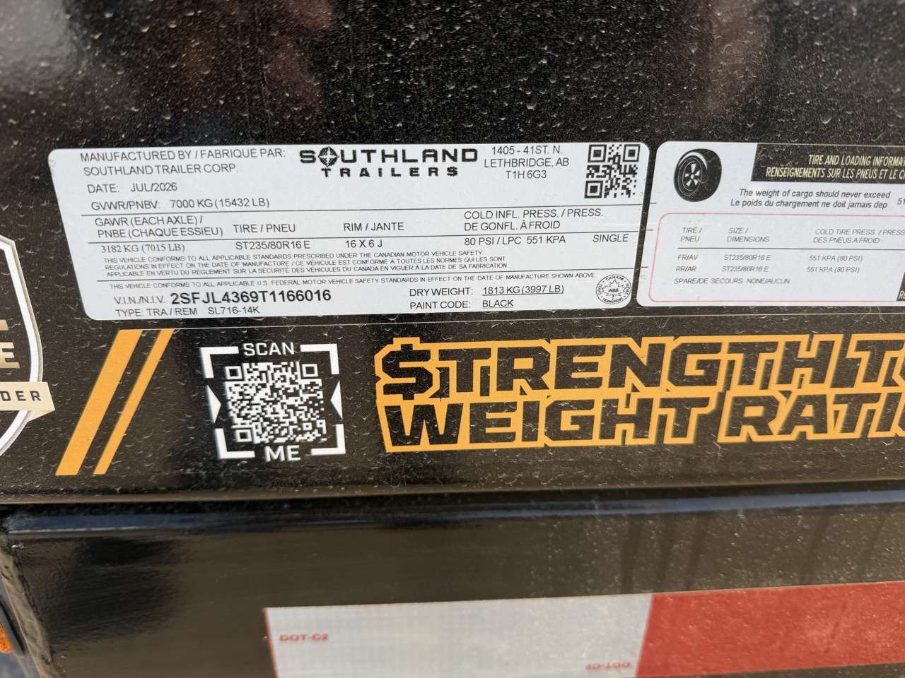 2026 Southland 7' x 16' Dump Tandem 7K Trailer