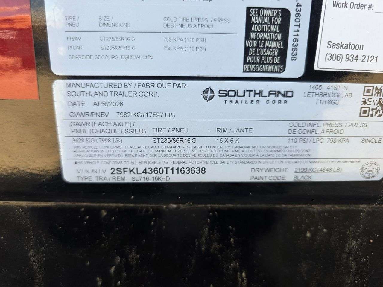 2026 Southland 7' x 16' Heavy Duty Dump Tandem 8K Trailer