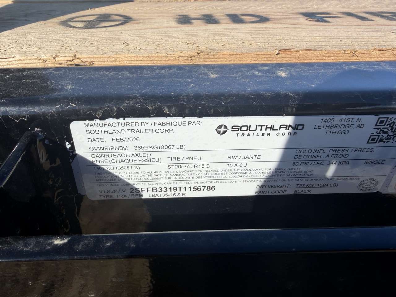 2026 Southland 8'6" x 16' Flat Deck TA 3500 Trailer