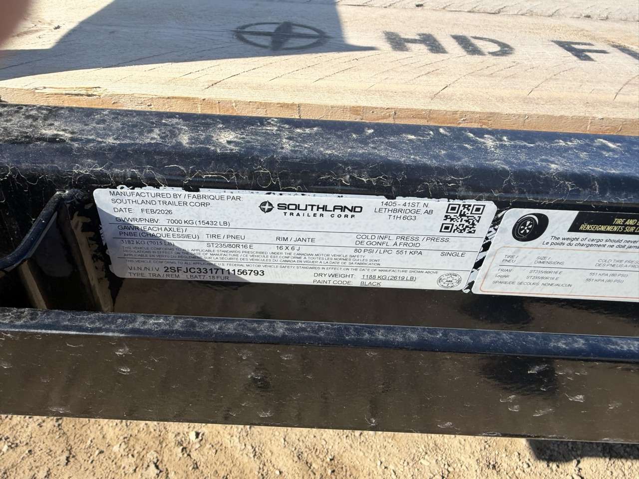 2026 Southland 8'6" x 18' Flat Deck TA 7000 Trailer