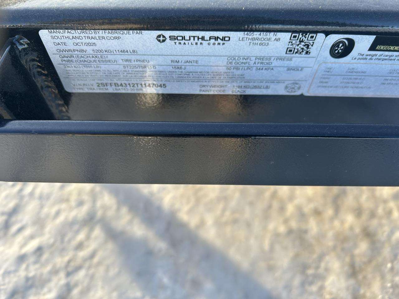 2026 Southland 8'6" x 20' Flat Deck Trailer