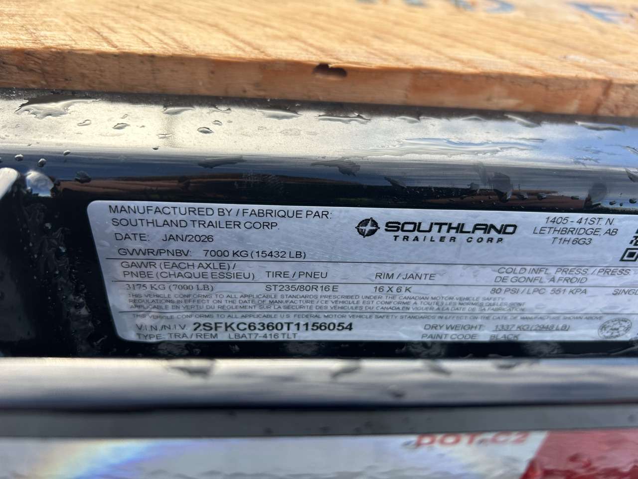 2026 Southland 8'6" x 20' Partial Tilt Trailer