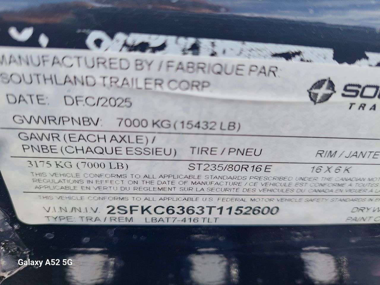 2026 Southland 8'6" x 20' Partial Tilt Trailer