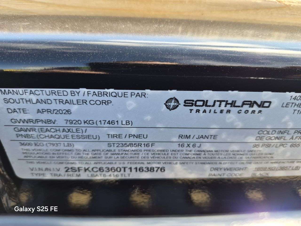 2026 Southland 8'6" x 20' Partial Tilt Trailer