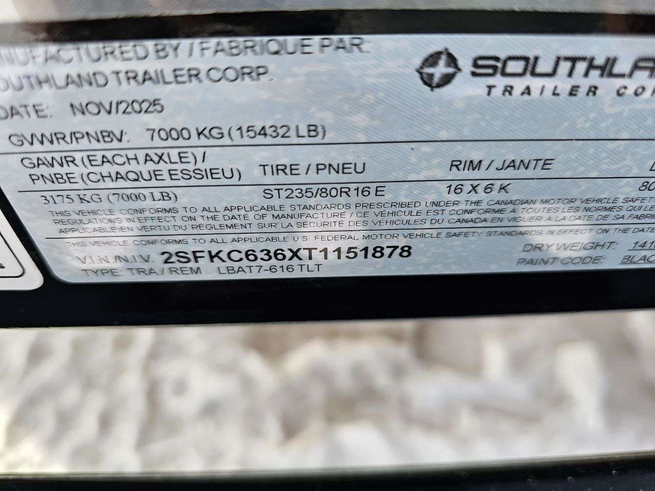 2026 Southland 8'6" x 22' Partial Tilt Trailer