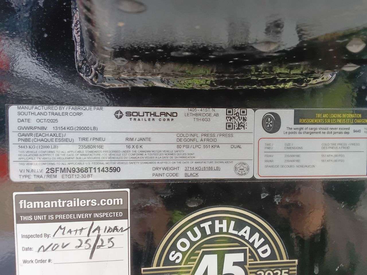 2026 Southland ETG 8'6" x 36' GN BT Flat Deck Trailer