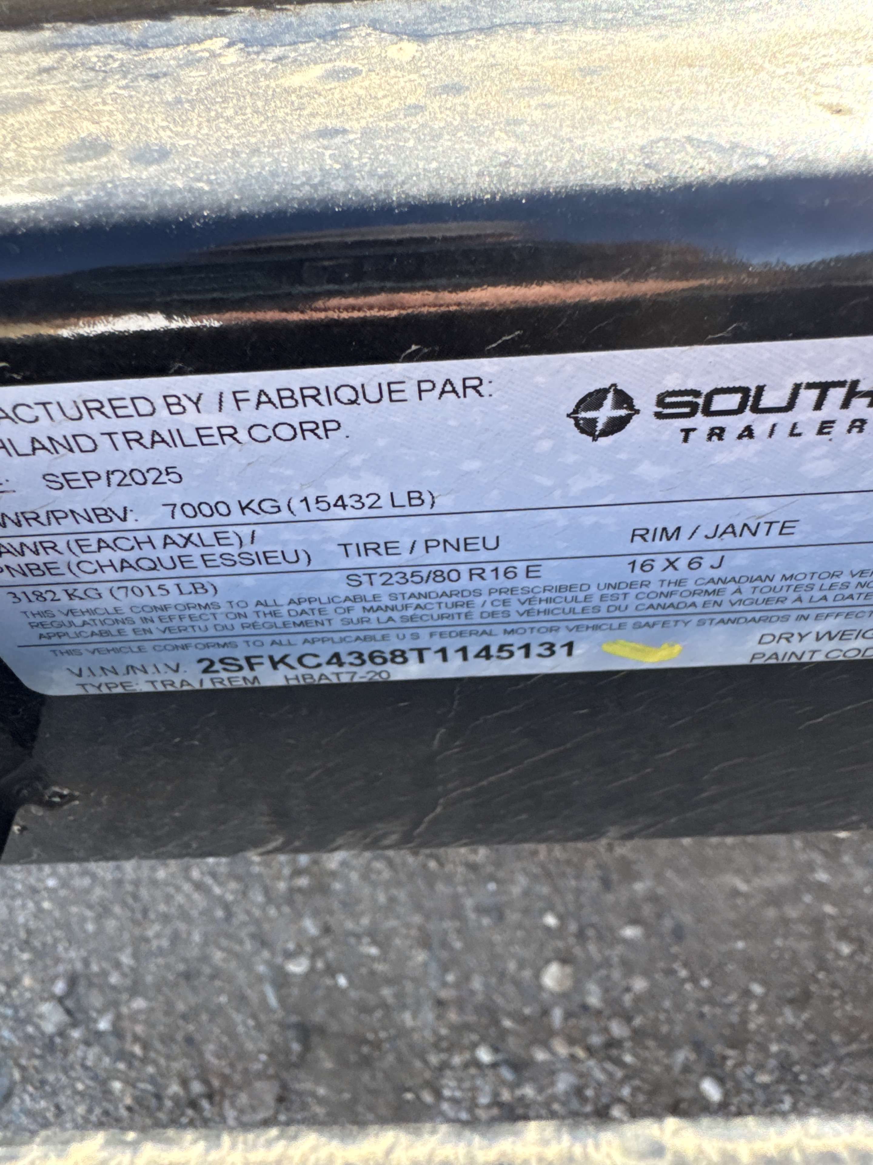 2026 Southland HBA 8'6" x 20' Deckover Trailer