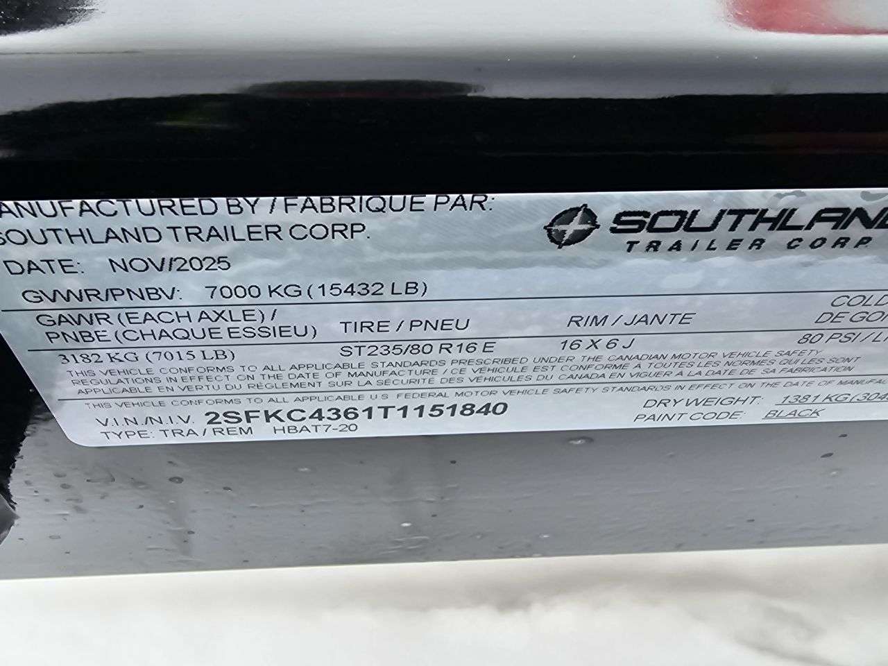 2026 Southland HBA 8'6" x 20' Deckover Trailer