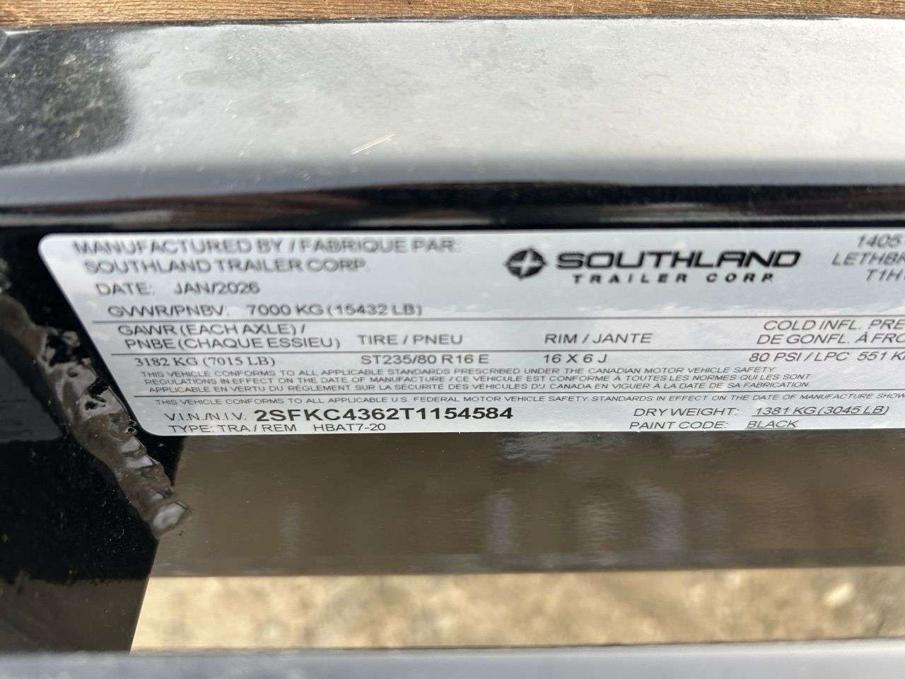 2026 Southland HBA 8'6" x 20' Deckover Trailer