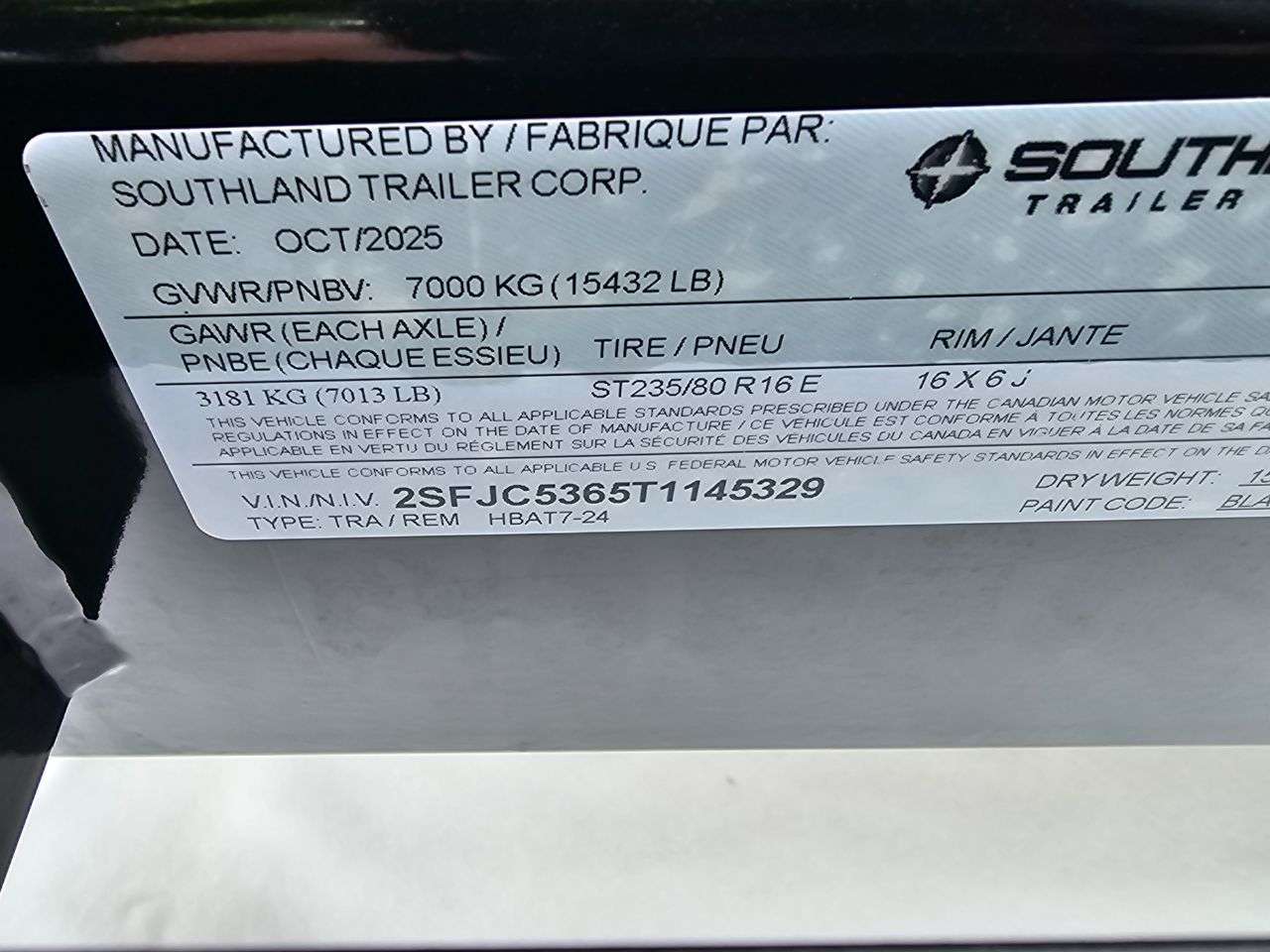 2026 Southland HBA 8'6" x 24' Deckover Trailer