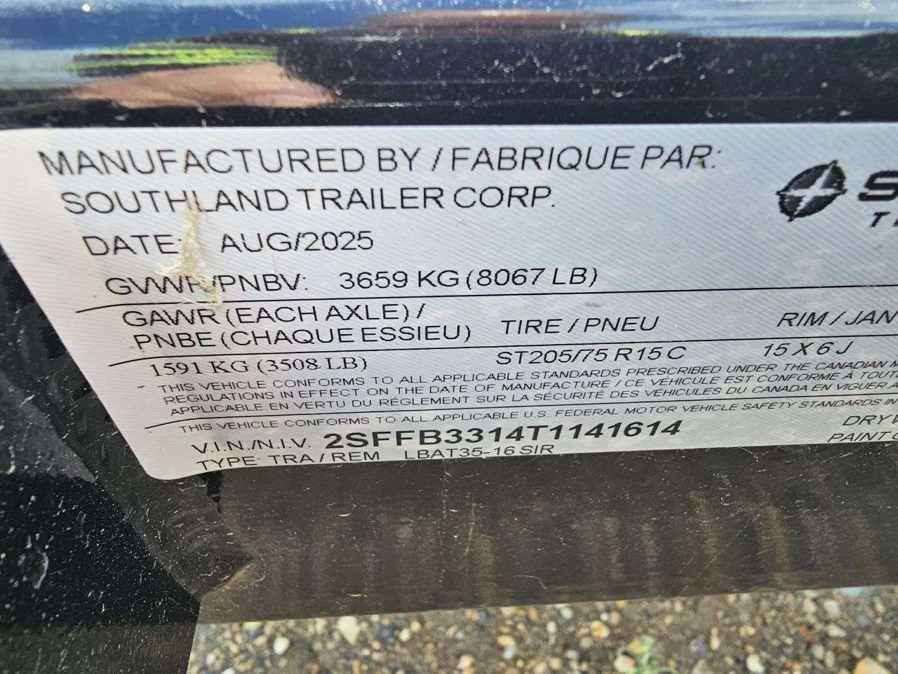 2026 Southland LBA 8'6" x 16' Flat Deck Trailer