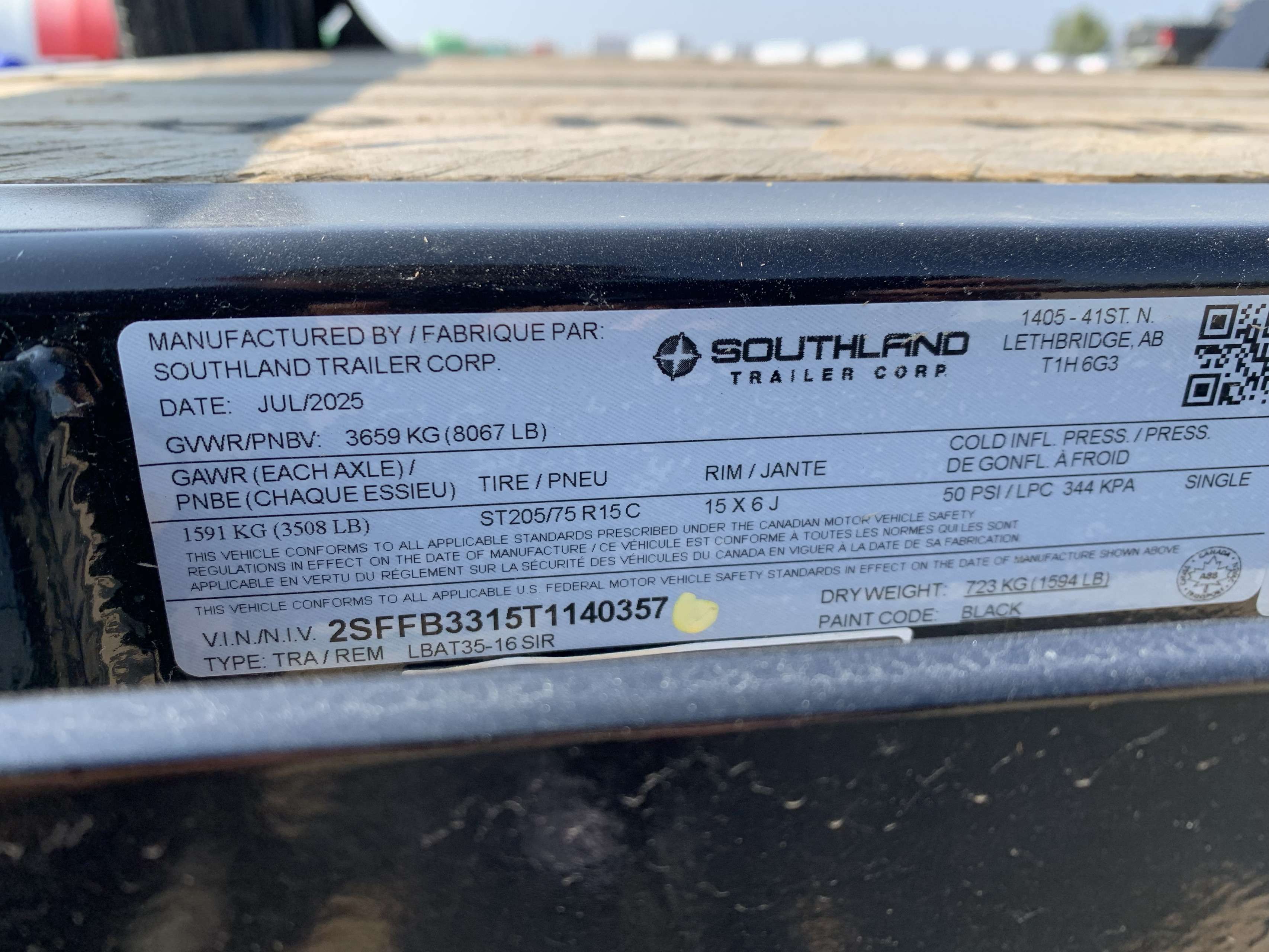 2026 Southland LBA 8'6" x 16' Flat Deck Trailer