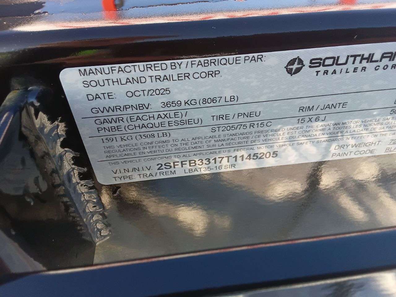 2026 Southland LBA 8'6" x 16' Flat Deck Trailer