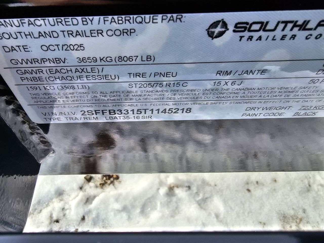 2026 Southland LBA 8'6" x 16' Flat Deck Trailer