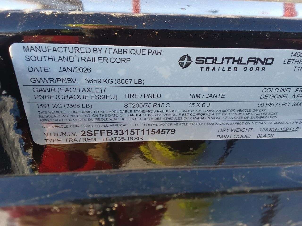 2026 Southland LBA 8'6" x 16' Flat Deck Trailer