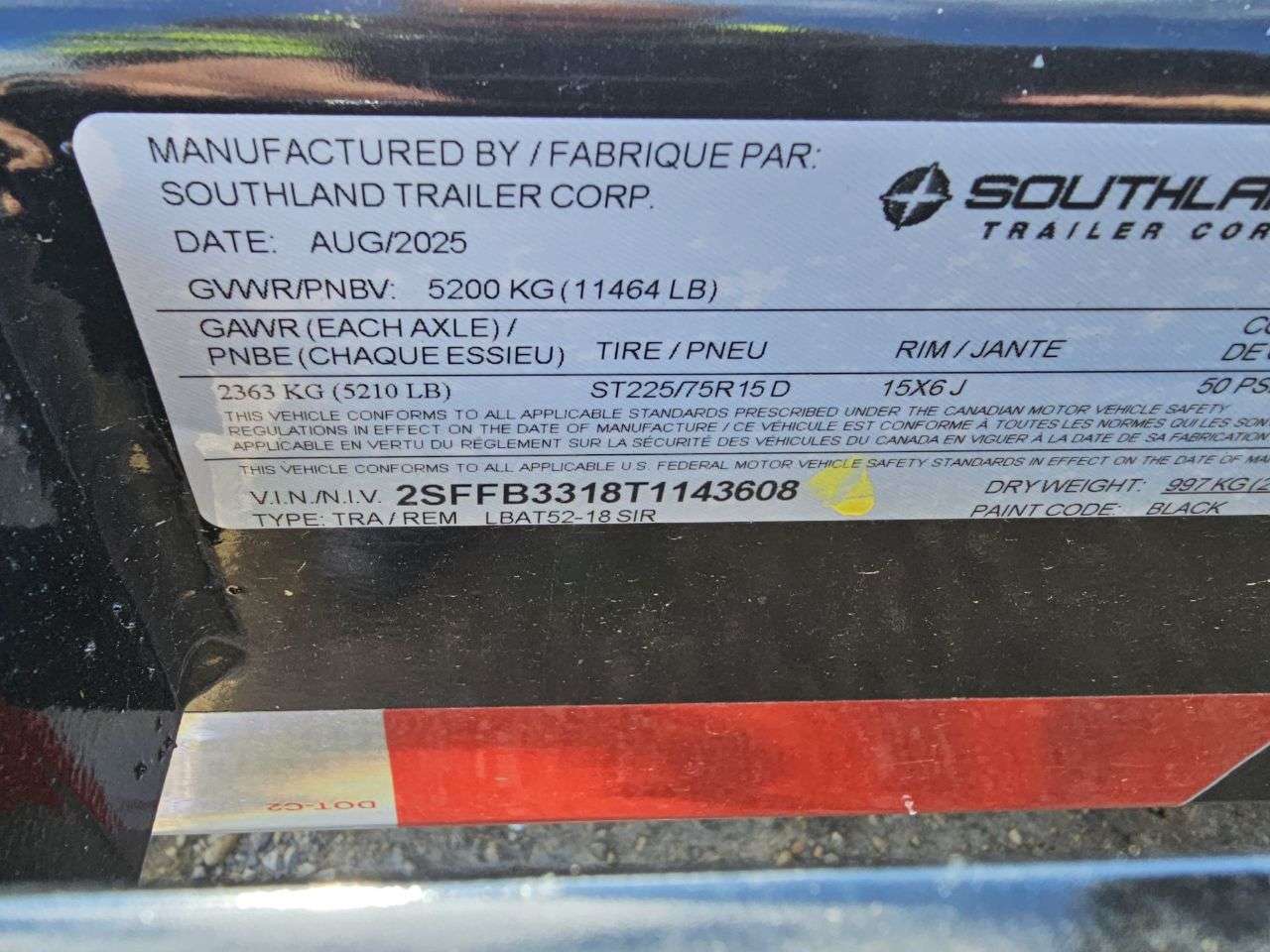 2026 Southland LBA  8'6" x 18' Flat Deck Trailer