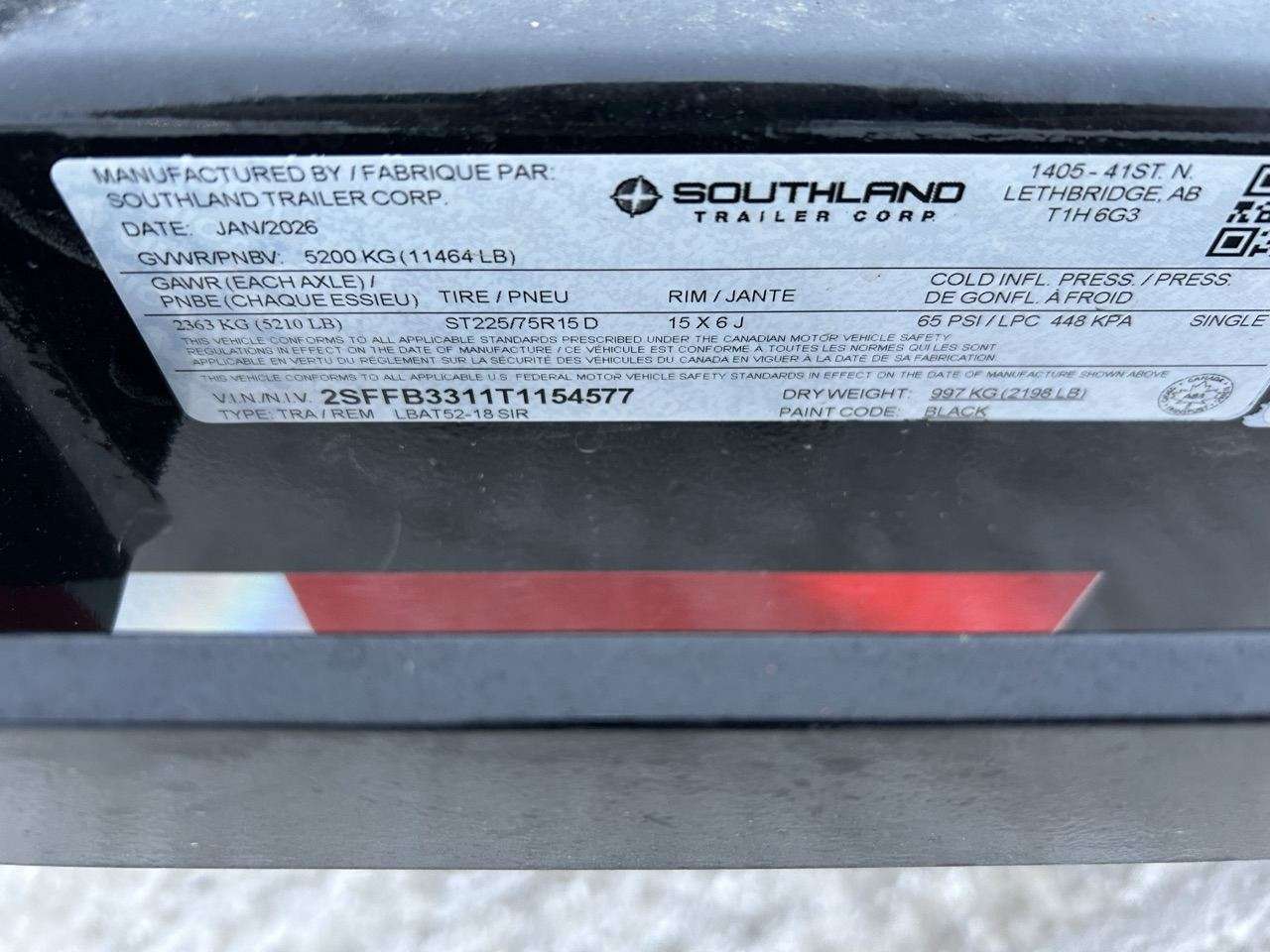 2026 Southland LBA 8'6" x 18' Flat Deck Trailer