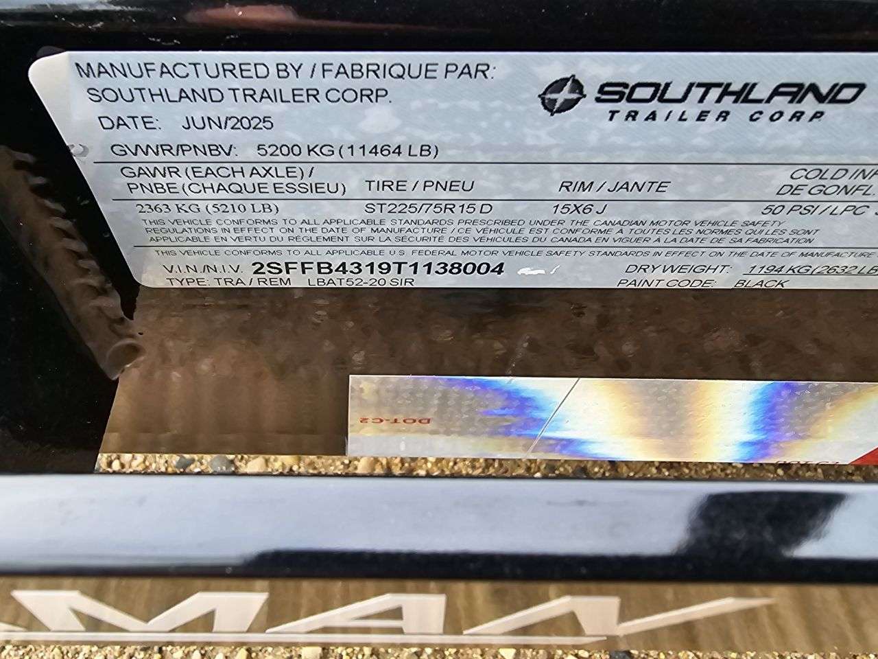 2026 Southland LBA 8'6" x 20' Flat Deck