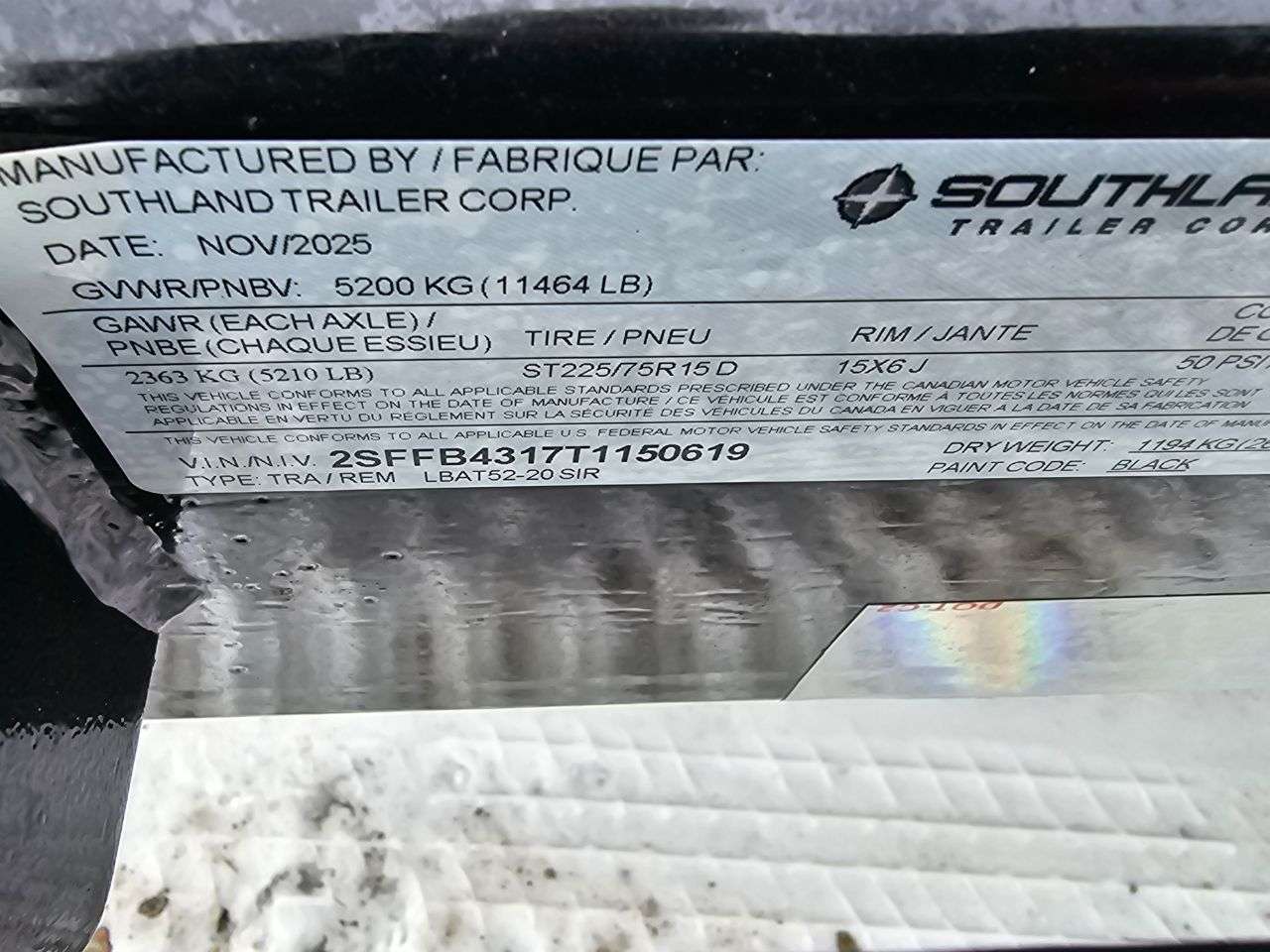 2026 Southland LBA 8'6" x 20' Flat Deck Trailer