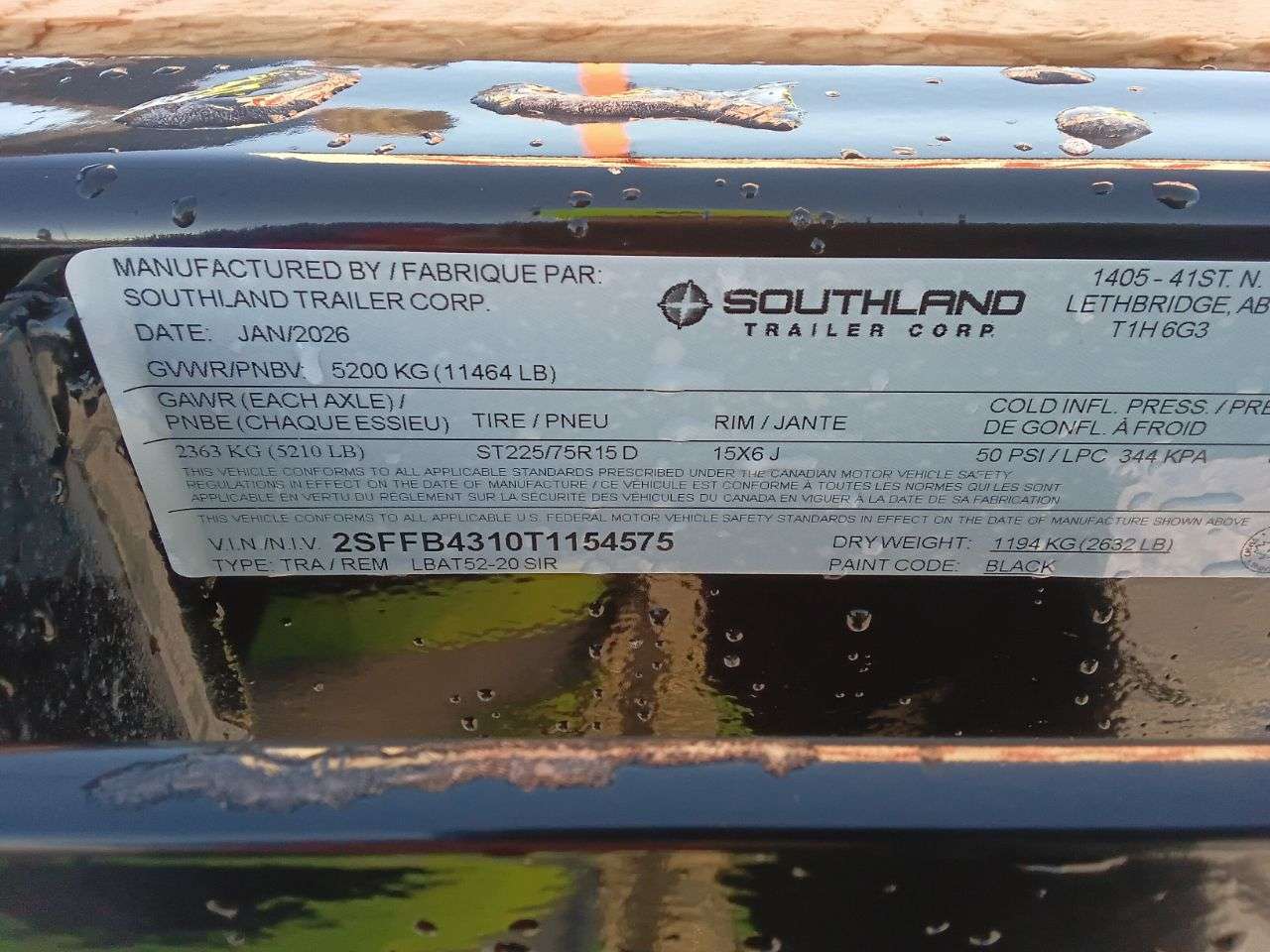 2026 Southland LBA 8'6" x 20' Flat Deck Trailer