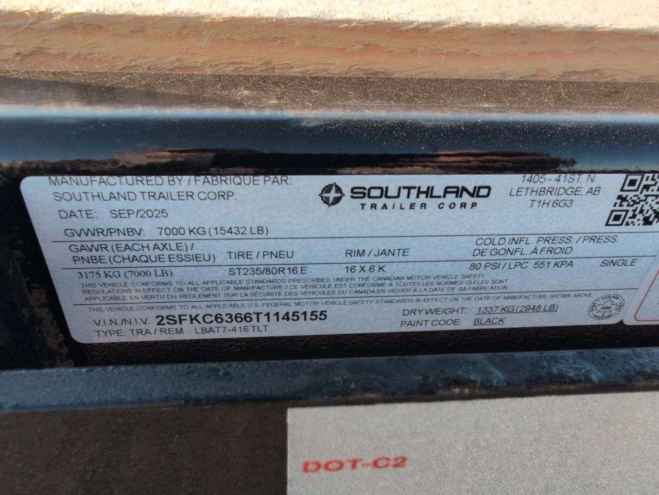 2026 Southland LBA 8'6" x 20' Partial Tilt Trailer