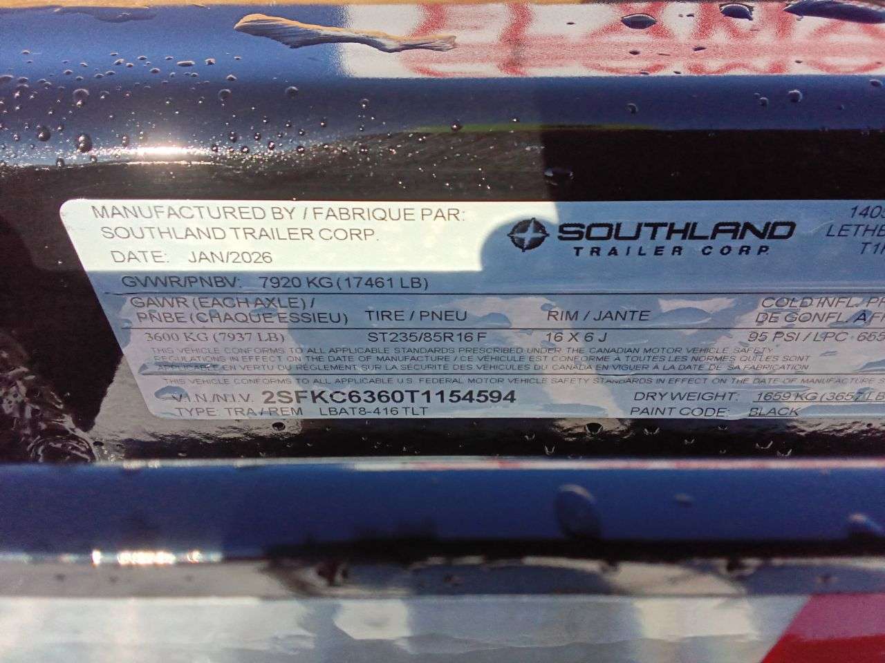 2026 Southland LBA 8'6" x 20' Partial Tilt Trailer